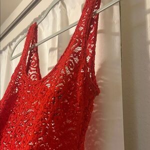 BKE Lace Glitter Tank Top